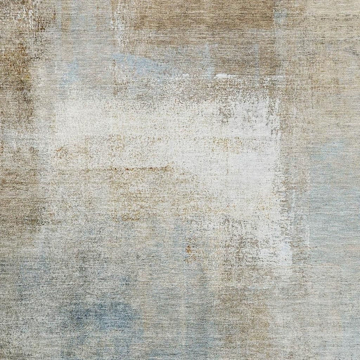 9' X 12' Abstract Washable Area Rug With UV Protection - Taupe / Ivory