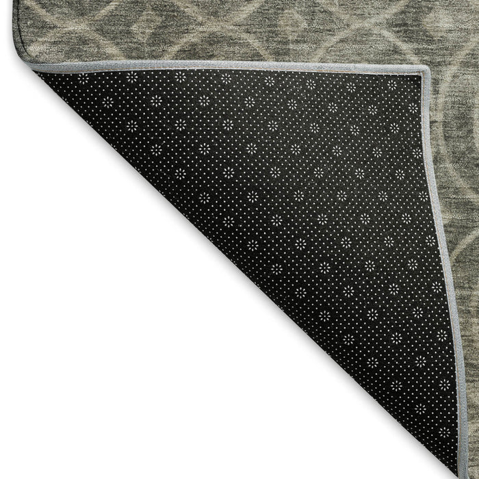 10' X 14' Geometric Washable Area Rug With UV Protection (691890) - Pewter / Gray