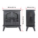 Giga 24-inch 3D flame electric infrared quartz fireplace stove in antique black with remote control, showcasing realistic flame effects.