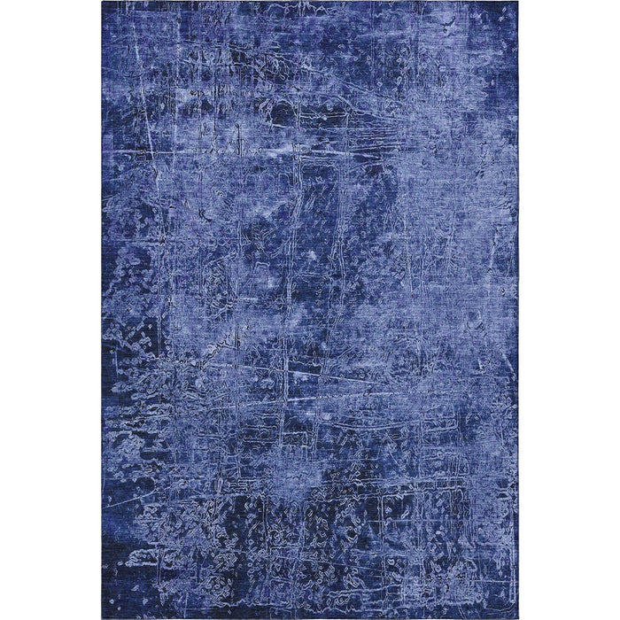 8' X 10' Abstract Washable Area Rug With UV Protection (649046) - Navy Blue / Ivory
