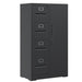 Giga metal vertical filing cabinet with four drawers and lock, steel construction for school or office storage.