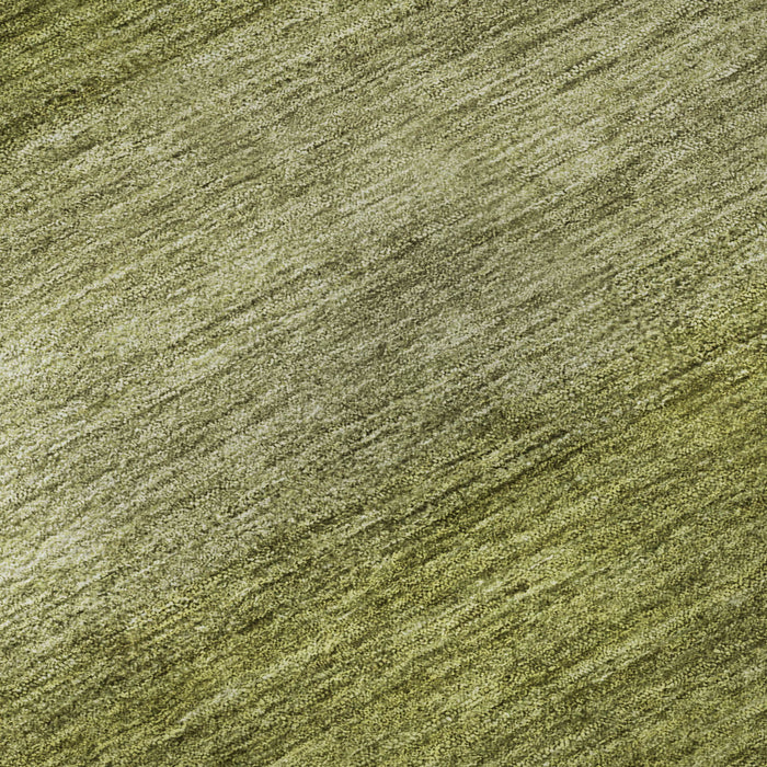 10' X 14' Striped Washable Area Rug With UV Protection (699526) - Artichoke Green / Fern Green