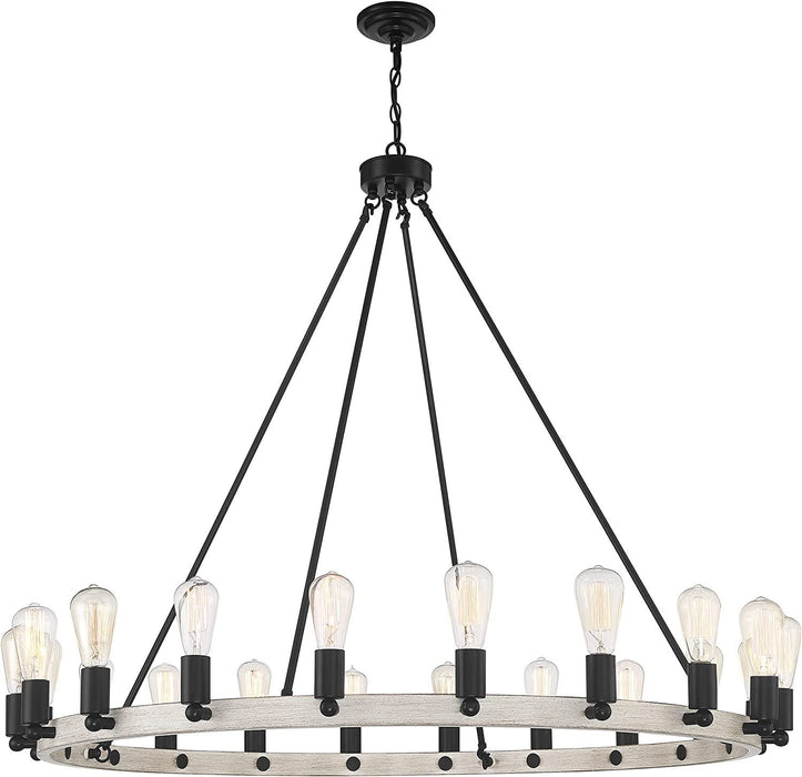 Candle Style Multi Light Metal Dimmable Chandelier - Black / Gray