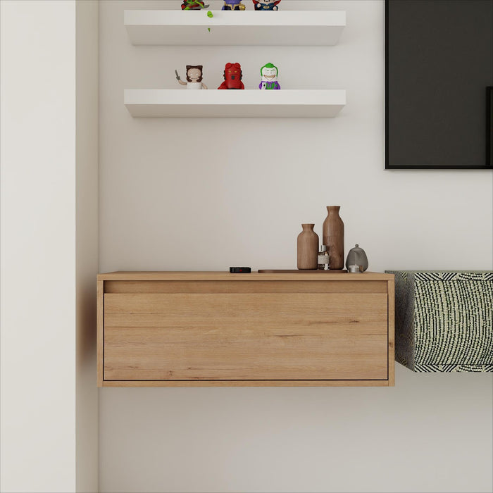 Modern Giga minimalist bathroom vanity with soft-close drawers and floating mounting design, showcasing sleek, contemporary style.