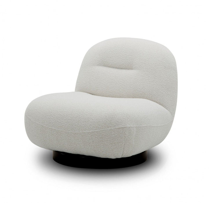 Fabric Swivel Lounge Chair - Cream