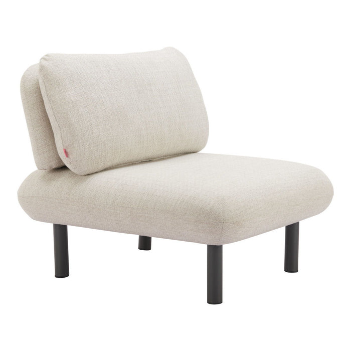 33" Fabric Side Chair - Beige / Black