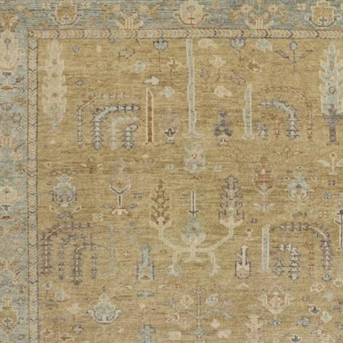 12' X 15' Wool Floral Hand Knotted Area Rug (512610) - Blue / Gray / Brown