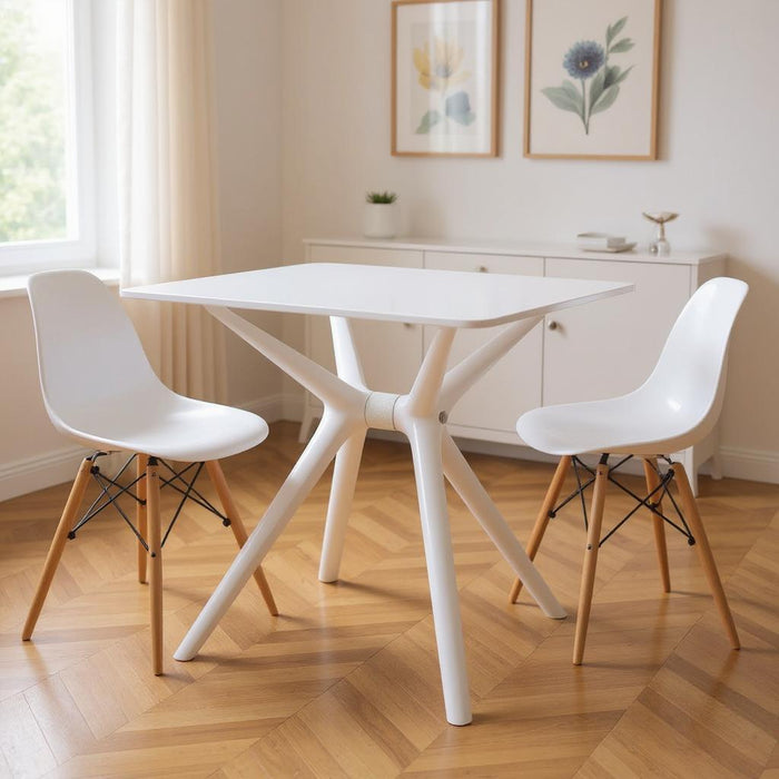28" Heavy Duty Plastic Trestle Base Dining Table - White
