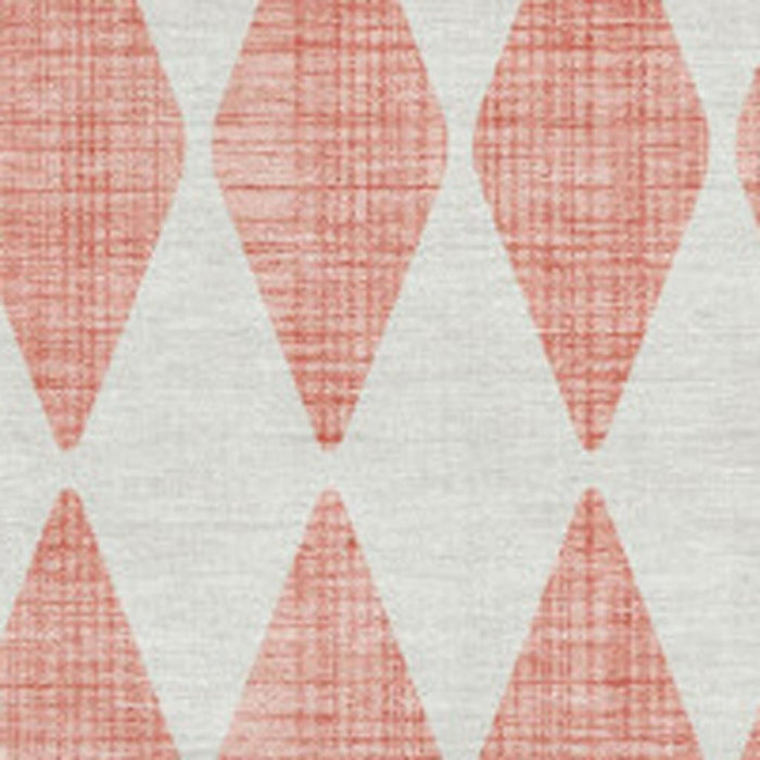 8' X 10' Diamond Washable Area Rug With UV Protection (650114) - Salmon / Ivory