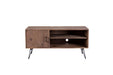 Giga vintage reclaimed wood TV stand with modern design, natural finish, media table for living room storage and decor.
