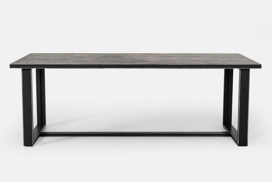 Solid Wood Metal Sled Base Dining Table - Black