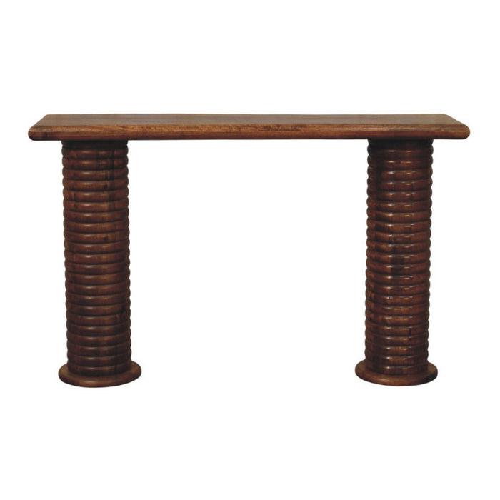 Solid Wood Console Table With Shelf With Drawer (723408) - Brown