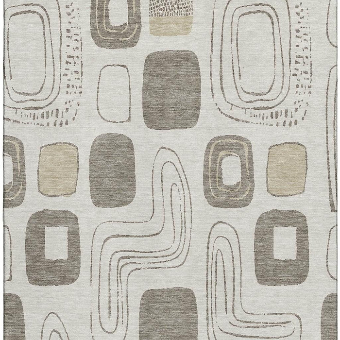 10' X 14' Geometric Washable Area Rug With UV Protection (696638) - Beige / Taupe / Khaki