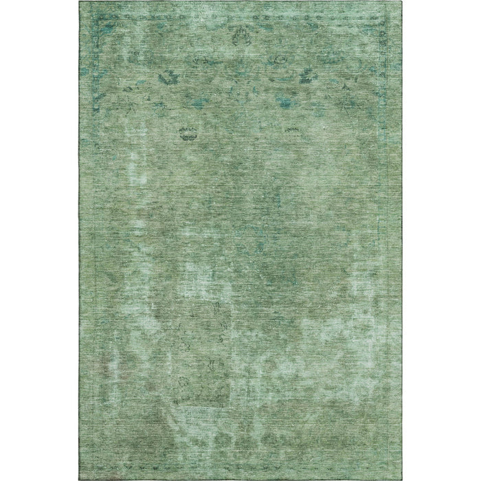 10' X 14' Abstract Washable Area Rug With UV Protection (695348) - Sage / Teal