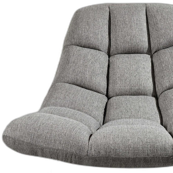 Linen Tufted Butterfly Chair - Gray And Silver