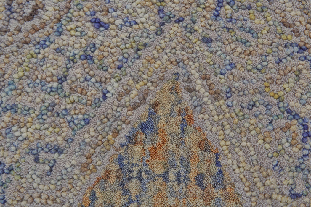 9' X 13' Wool Geometric Hand Tufted Area Rug (744417) - Blue / Gray / Yellow
