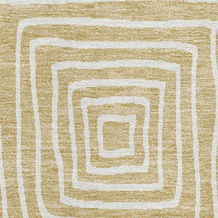 10' X 14' Geometric Washable Area Rug With UV Protection (681941) - Wheat / Ivory