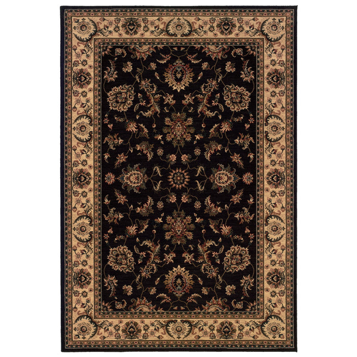 8' X 11' Oriental Area Rug (574396) - Black / Ivory