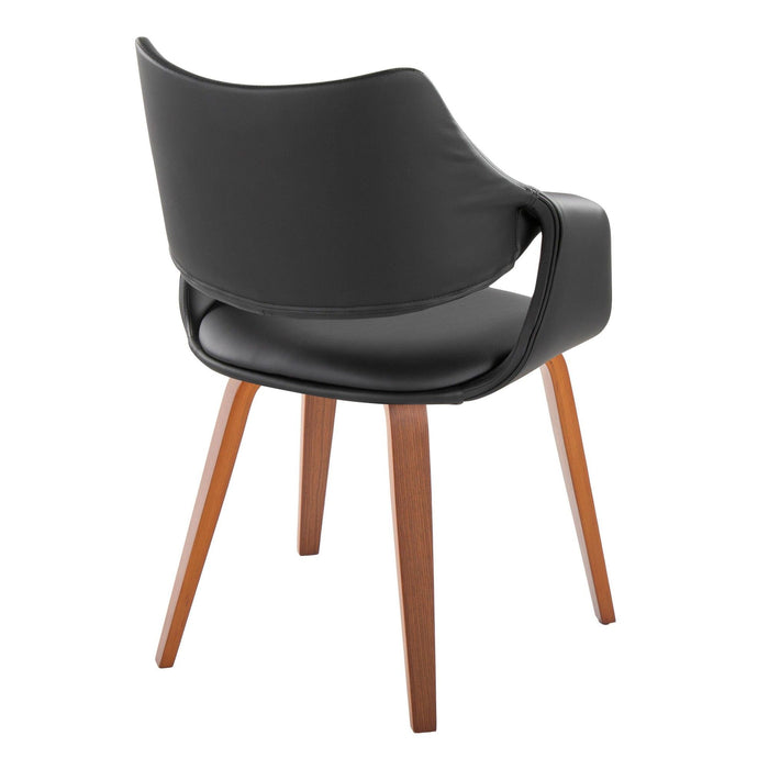 Curvo - High Back Upholstered Chair (Set of 2) - Walnut Wood Legs