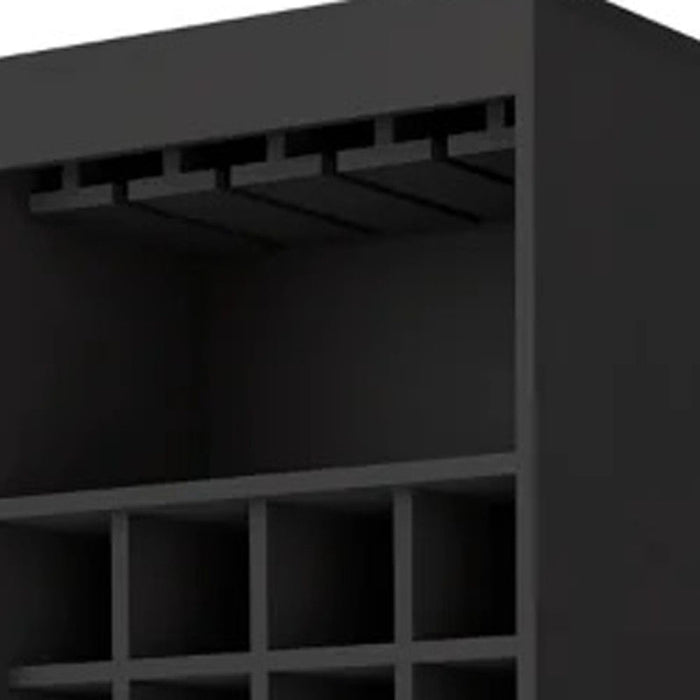 Bar Cabinet With Eighteen Shelves - Black