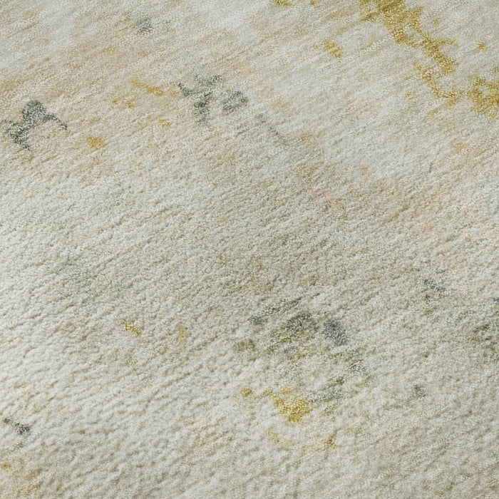 10' X 14' Abstract Washable Area Rug With UV Protection (700223) - Beige / Gold / Ivory