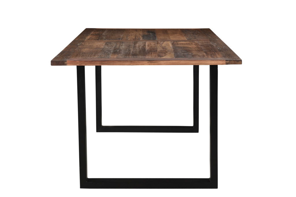 78" Solid Wood Sled Base Dining Table - Dark Brown