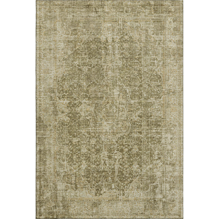 10' X 14' Floral Medallion Washable Area Rug With UV Protection (696440) - Brown / Beige