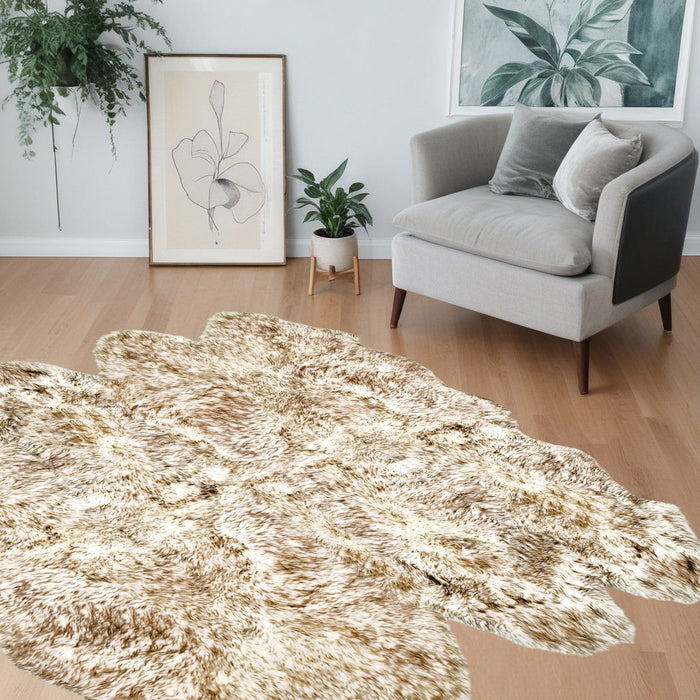 72" x 72" Octo Sheepskin - Area Rug - Gradient Chocolate