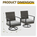 Set of two Giga gray swivel rocker patio chairs with cushions, all-weather outdoor furniture for patio or garden.