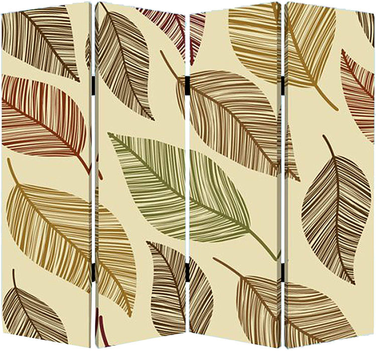 Wood Canvas Perpetual Leaf Screen - Multi Color
