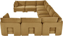 Meridian Furniture Hammond velvet performance fabric 9-piece sectional sofa with plush upholstered cushions and modern design.