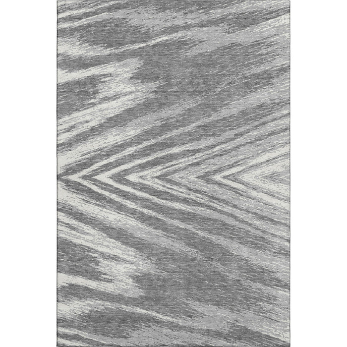 10' X 14' Abstract Washable Area Rug With UV Protection (669702) - Gray / Ivory