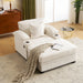 Giga fabric sofa bed chair with built-in cupholders and USB ports, suitable for living room relaxation and seating.