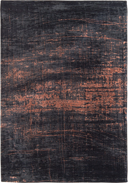 7' x 7' Round Abstract Non Skid Area Rug - Black And Gold
