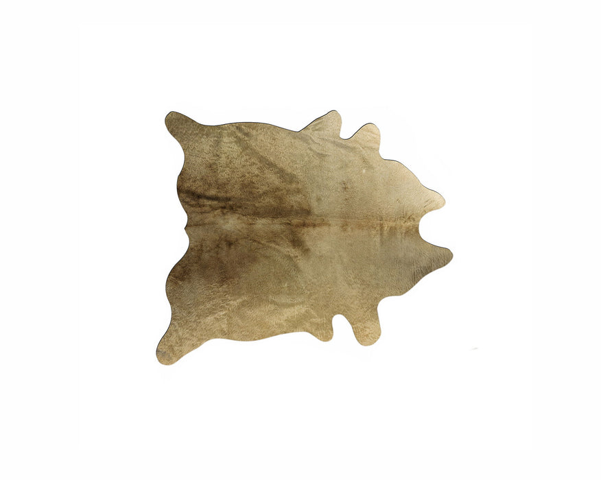 5' x 7' Hand Knotted Area Rug - Gold Cowhide