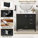 Modern Giga bathroom vanity with sink, solid wood frame, soft closing door, and three drawers for stylish bathroom storage.