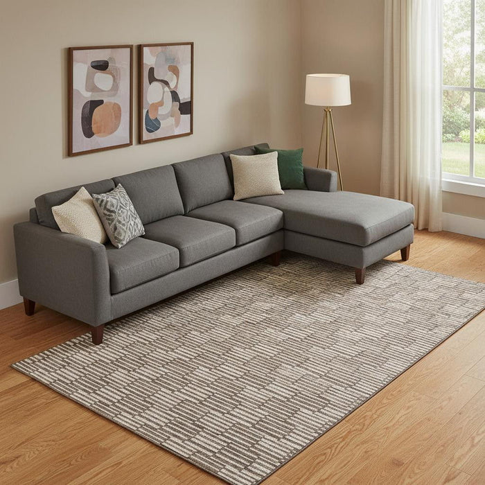 10' X 14' Abstract Geometric Washable Area Rug With UV Protection (672965) - Brown / Beige