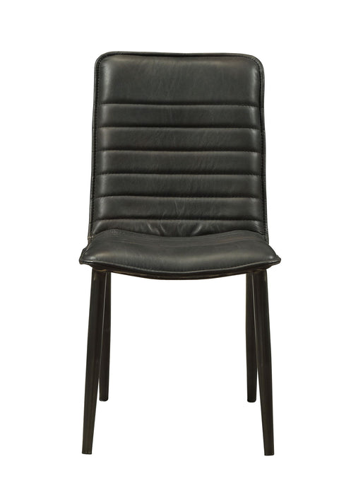 Faux Leather Upholstered Dining Room Side Chair (Set of 2) - Black