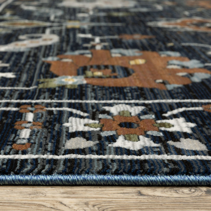 10' X 13' Oriental Area Rug With Fringe (575112) - Rust / Black