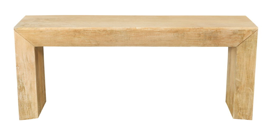 Solid Wood Distressed Sled Console Table - Natural