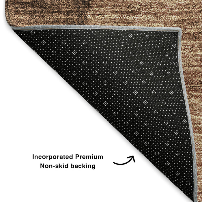 10' X 14' Ombre Washable Area Rug With UV Protection (652713) - Brown / Beige