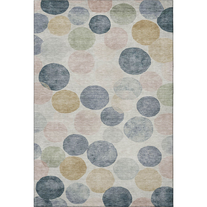 10' X 14' Geometric Washable Area Rug With UV Protection (707389) - Beige / Blue / Wheat