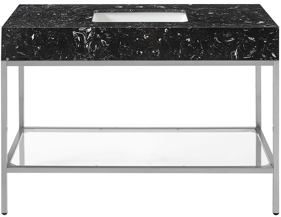 Marmo - Engineered Marble Bathroom Vanity With Chrome Base