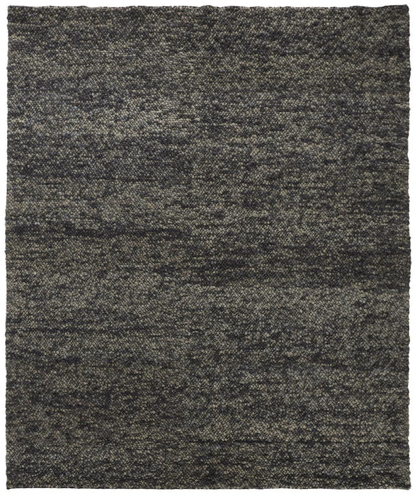 5' x 8' Wool Hand Woven Area Rug - Gray And Black