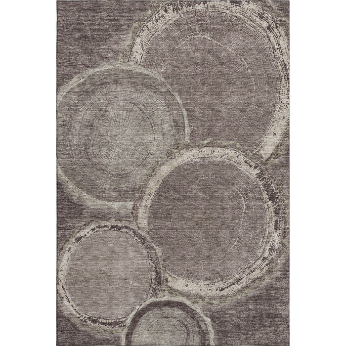 10' X 14' Woodland Lodge Washable Area Rug With UV Protection (675636) - Chocolate / Beige