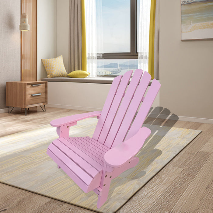Giga children's outdoor or indoor Adirondack arm chair with wide armrests and colorful painted finish, perfect for kids' indoor or outdoor use.
