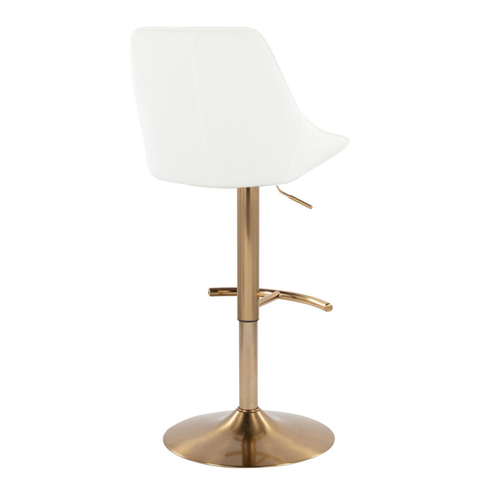 Diana - Adjustable Barstool With Rounded T Footrest (Set of 2) - Gold Metal