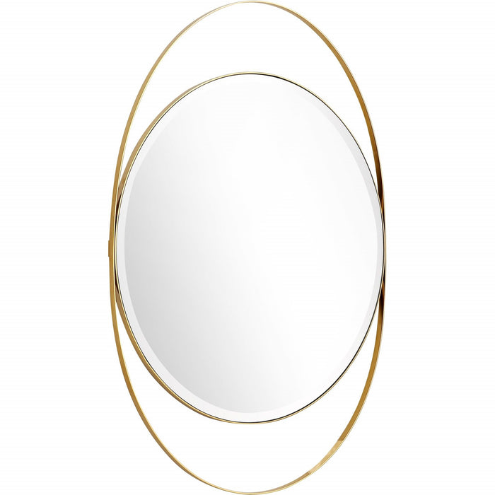 39" Oval Metal Framed Accent Mirror - Gold