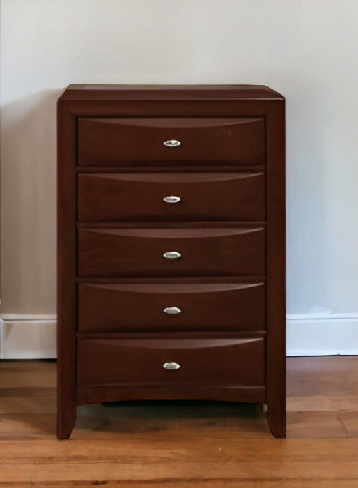 Solid Wood Five Drawer Chest - Espresso