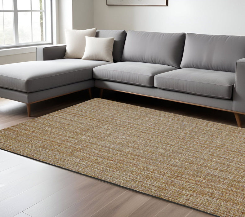 9' X 12' Wool Striped Hand Tufted Area Rug - Ivory And Rust